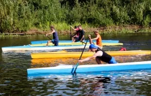 Баннер компании "Минская городская СДЮШОР профсоюзов по гребле на байдарках и каноэ"