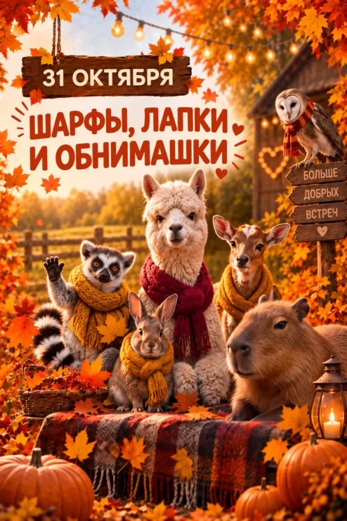 31 октября приглашаем всей семьёй в Парк животных на самый уютный праздник осени!