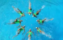 Логотип "Минская городская СДЮШОР профсоюзов по синхронному плаванию"