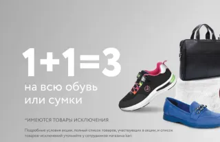1+1=3 Акция в Kari