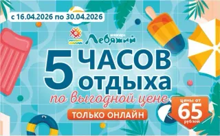 Апрель с выгодой: онлайн-скидки в аквапарке «Лебяжий»